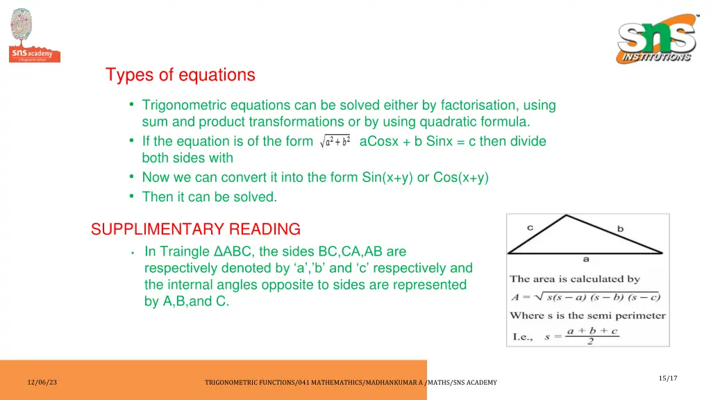 types of equations