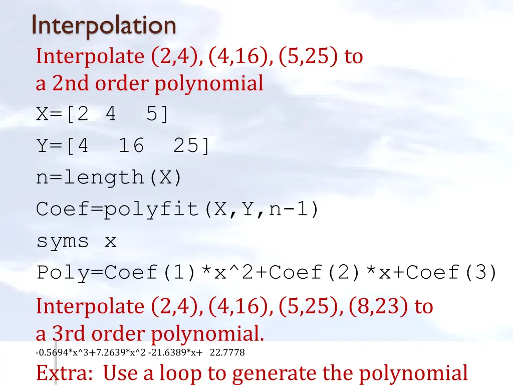 interpolation interpolate
