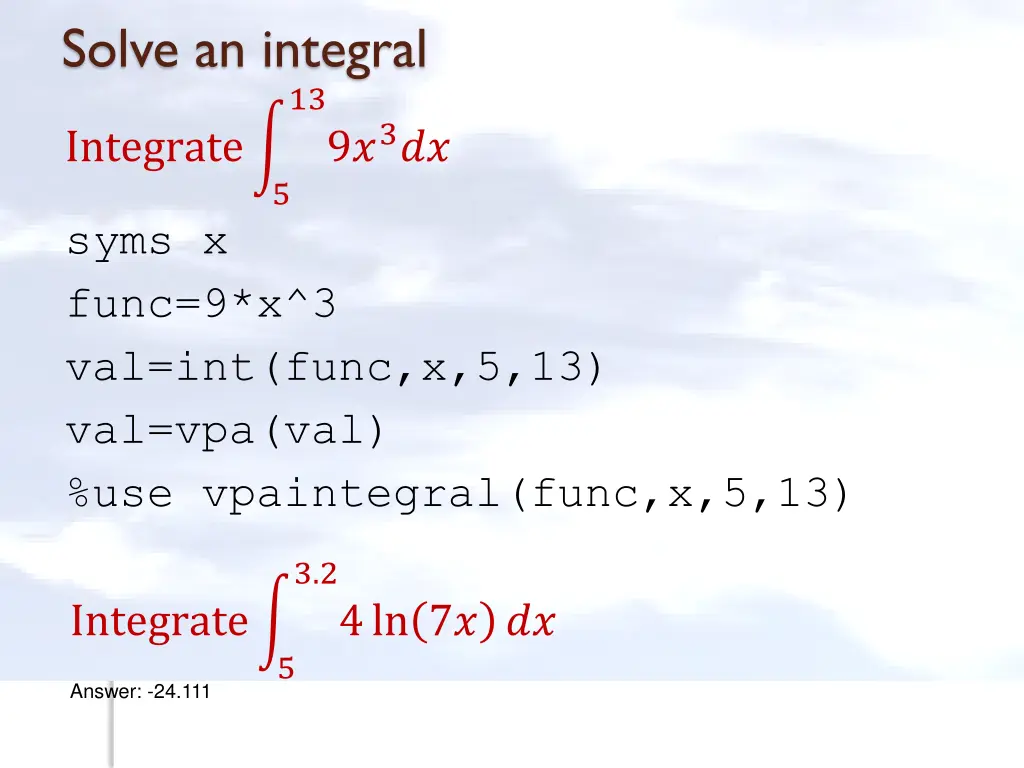 solve an integral
