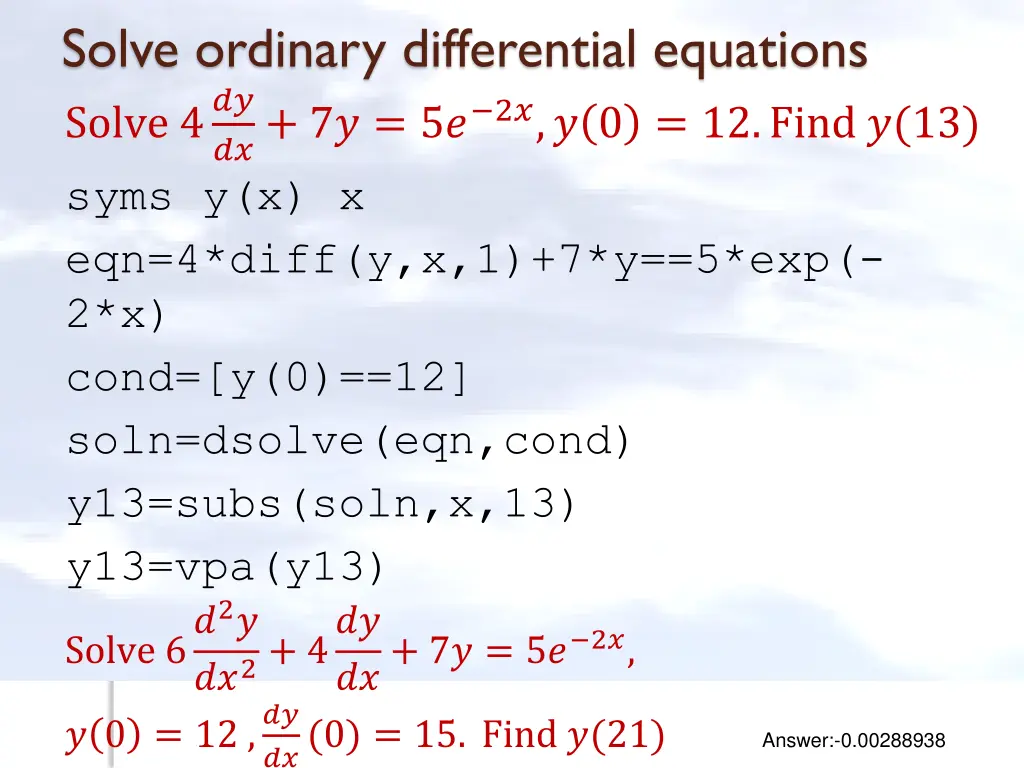 solve ordinary differential equations solve 4