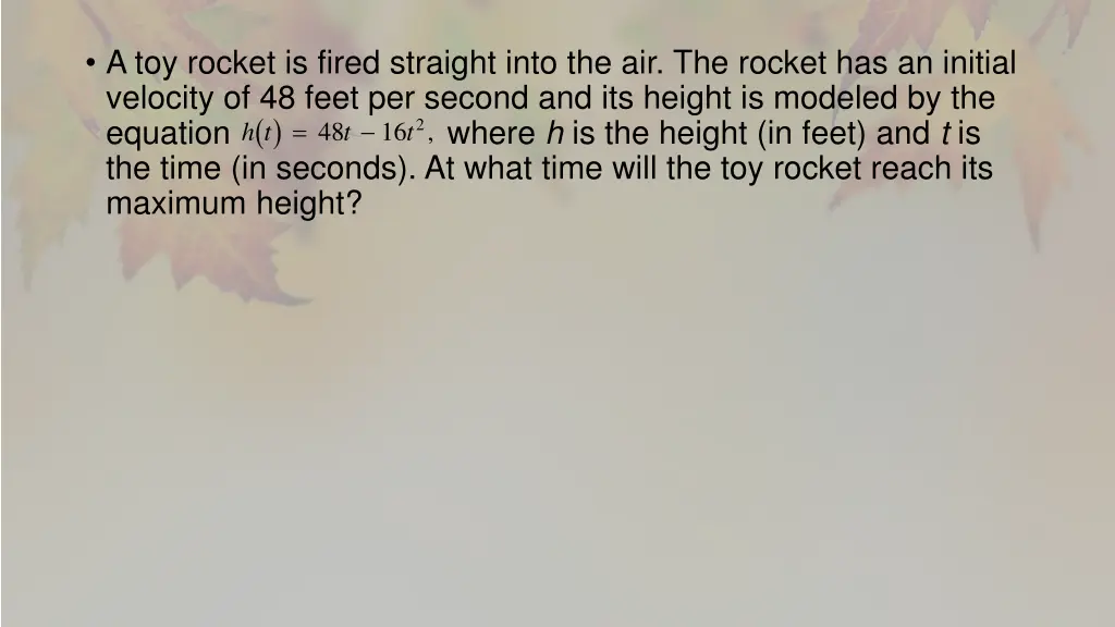 a toy rocket is fired straight into