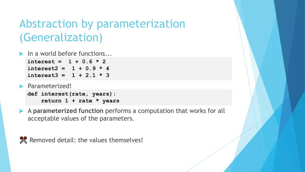 abstraction by parameterization generalization
