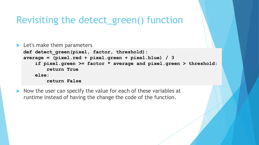 revisiting the detect green function 1