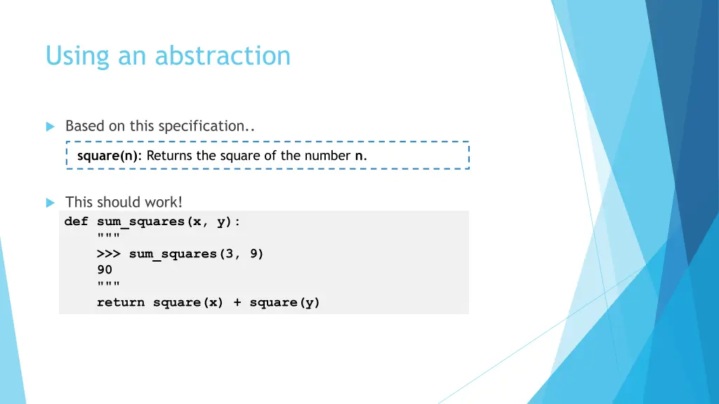 using an abstraction
