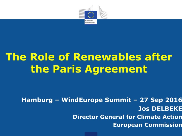the role of renewables after the paris agreement