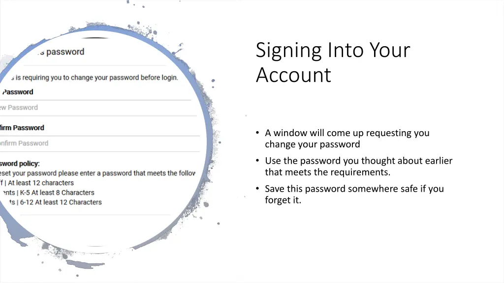 signing into your account 1