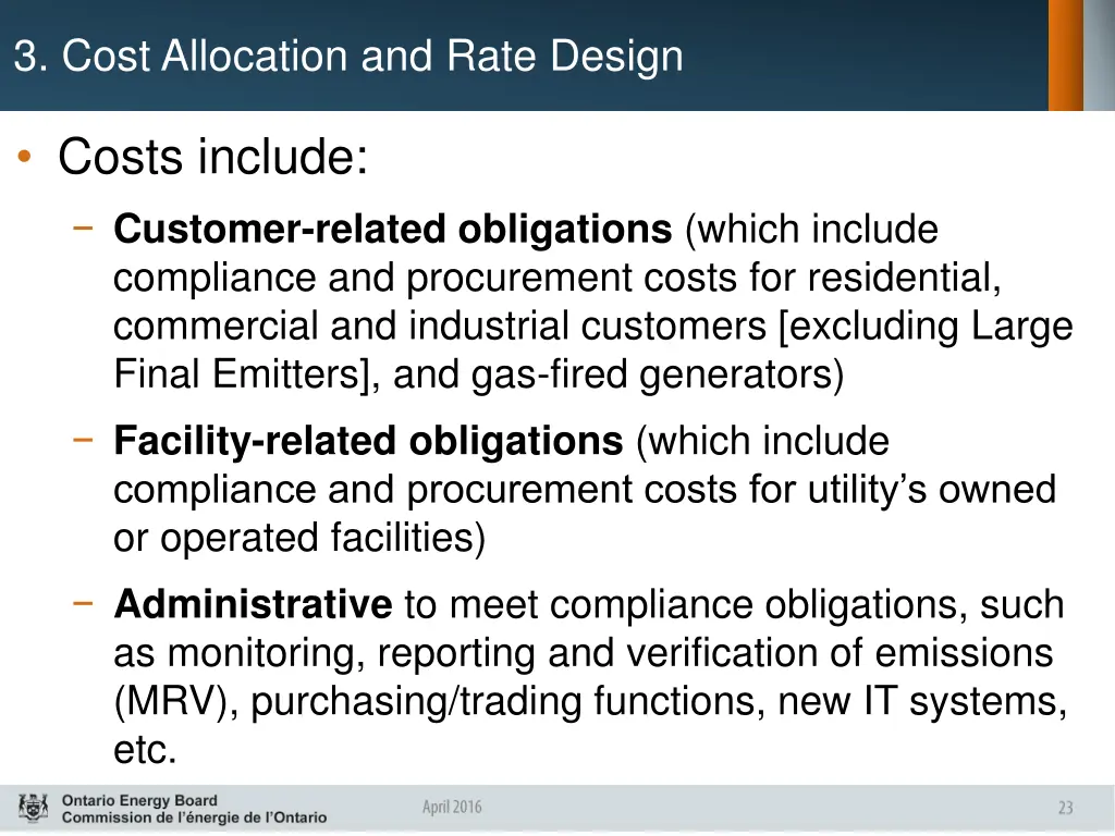 3 cost allocation and rate design