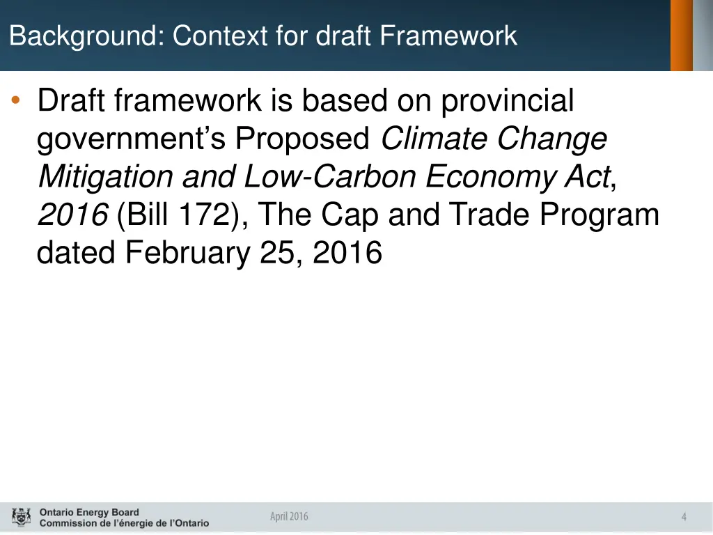 background context for draft framework