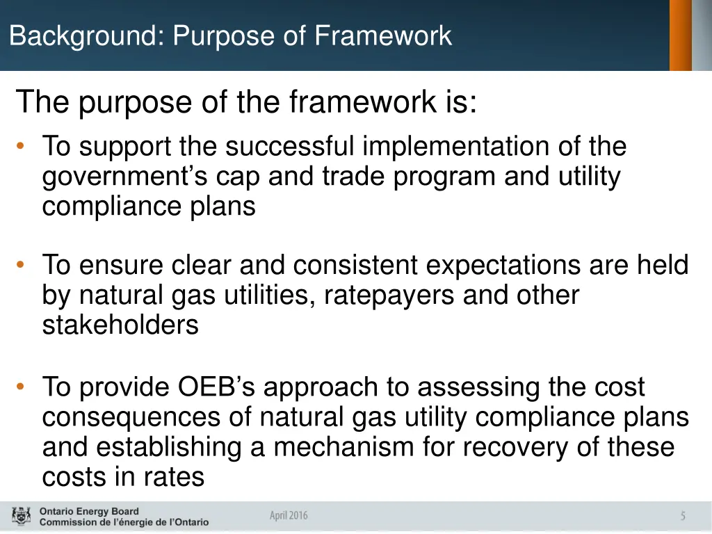 background purpose of framework
