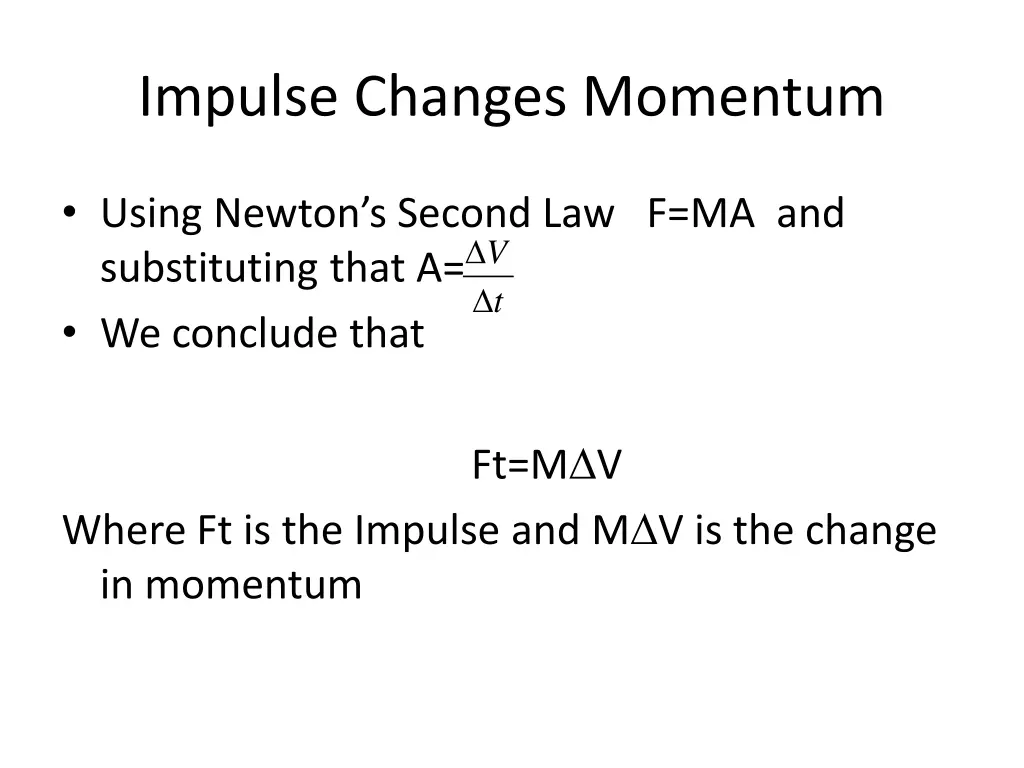 impulse changes momentum 1