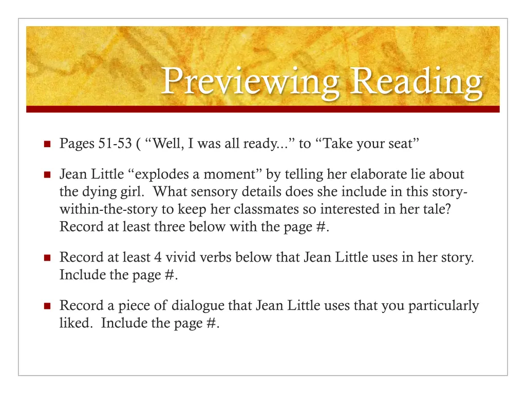 previewing reading