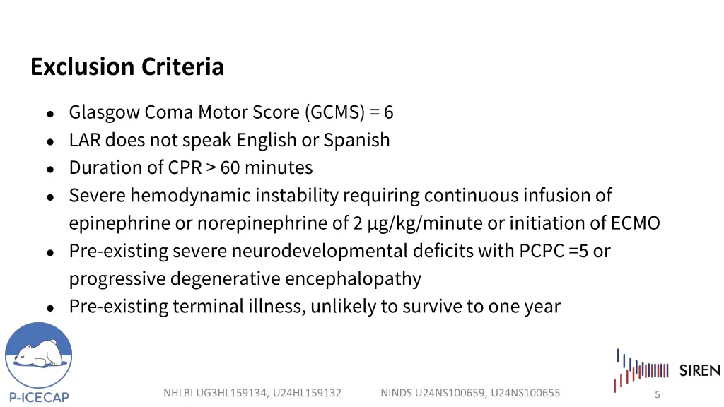exclusion criteria