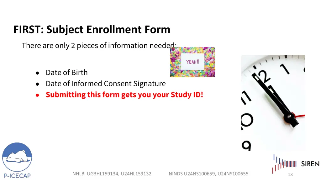 first subject enrollment form
