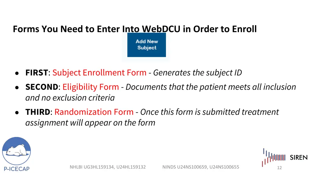 forms you need to enter into webdcu in order