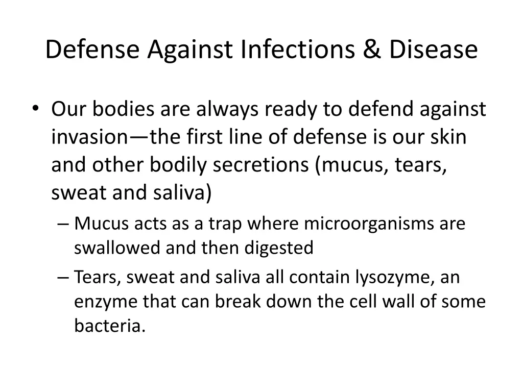 defense against infections disease