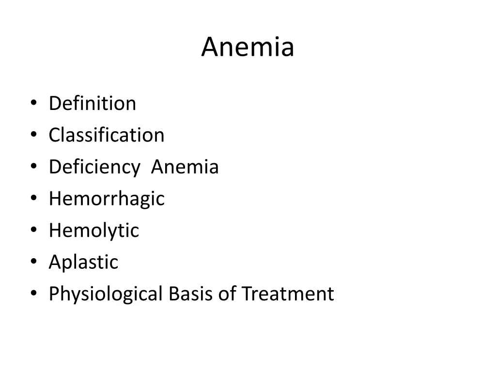 anemia
