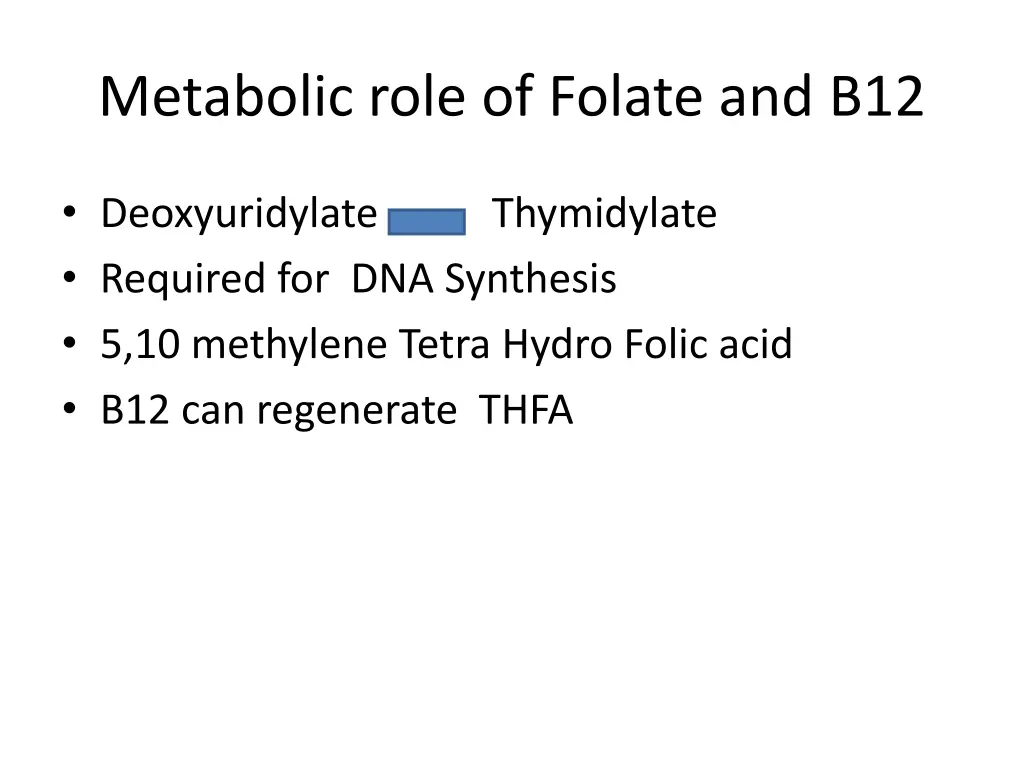 metabolic role of folate and b12