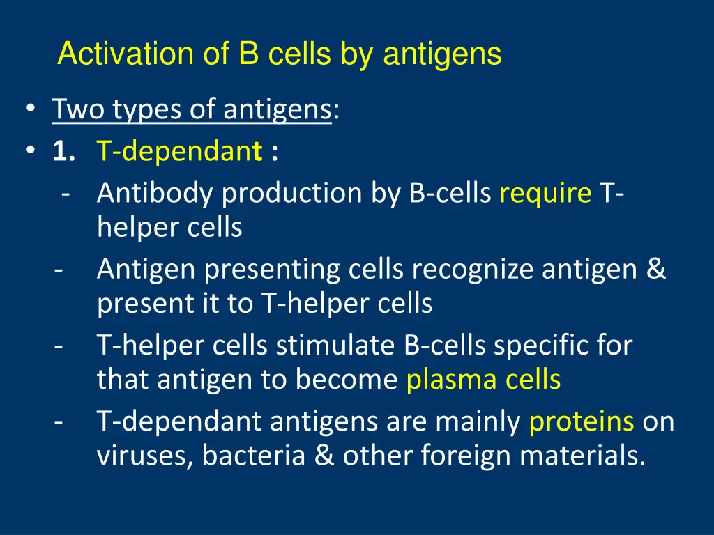 activation of b cells by antigens
