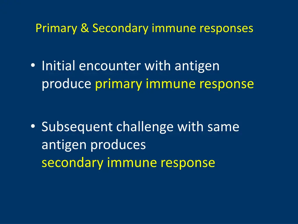 primary secondary immune responses