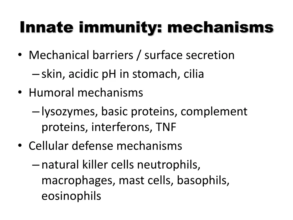 innate immunity mechanisms