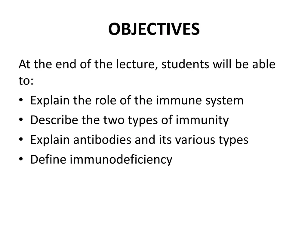 objectives