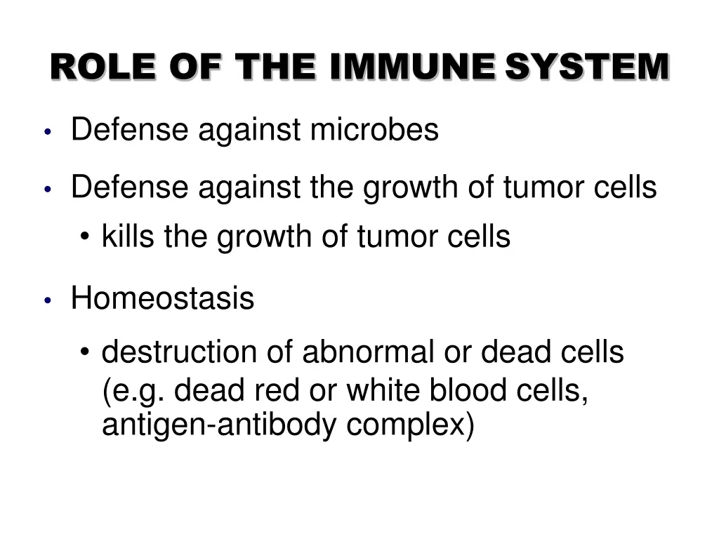 role of the immune system