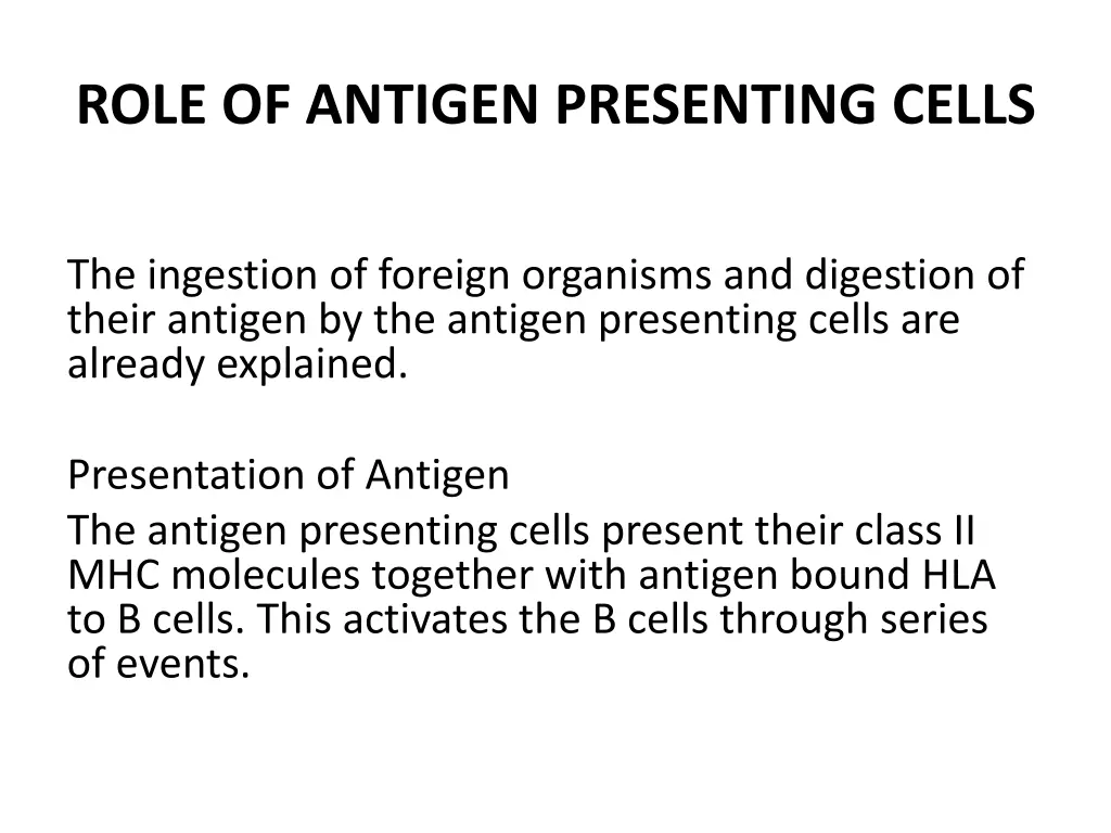 role of antigen presenting cells 1