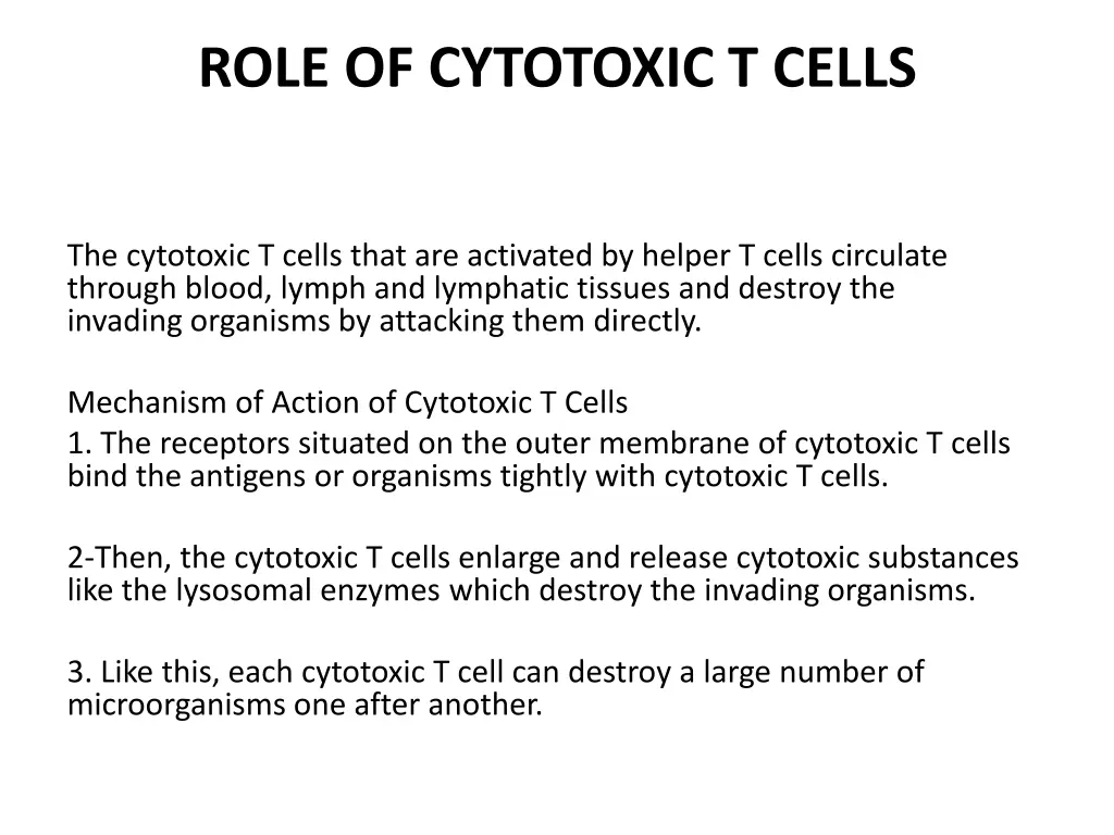 role of cytotoxic t cells
