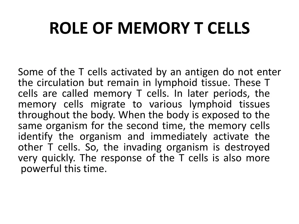 role of memory t cells