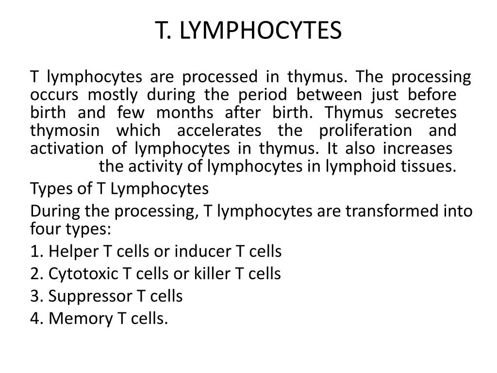 t lymphocytes