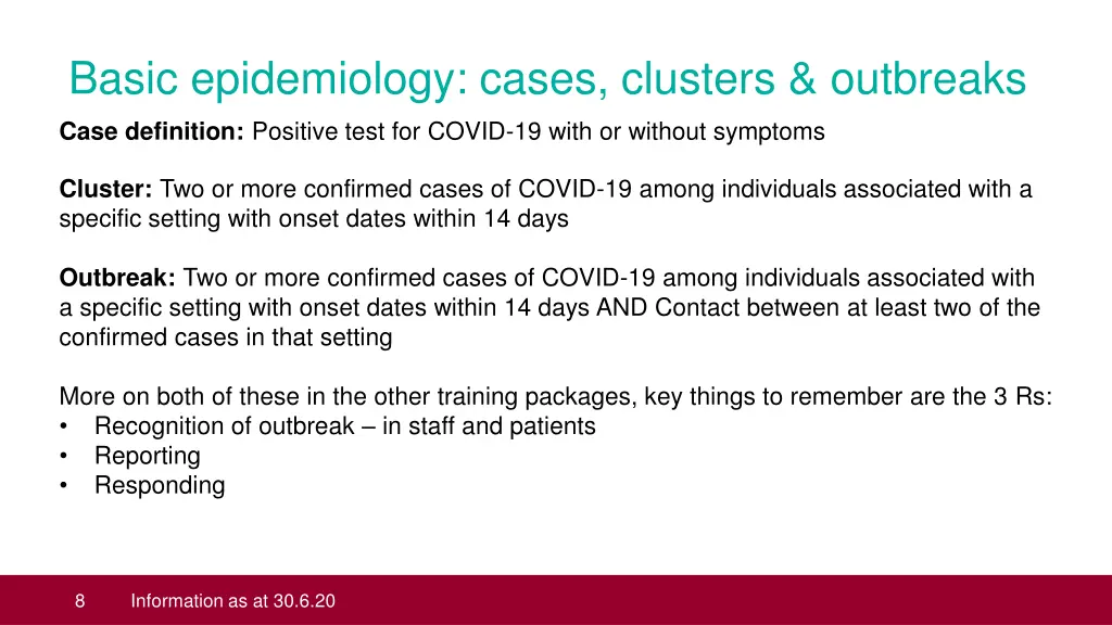 basic epidemiology cases clusters outbreaks