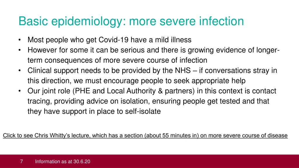 basic epidemiology more severe infection