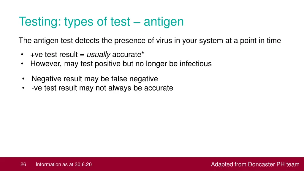 testing types of test antigen
