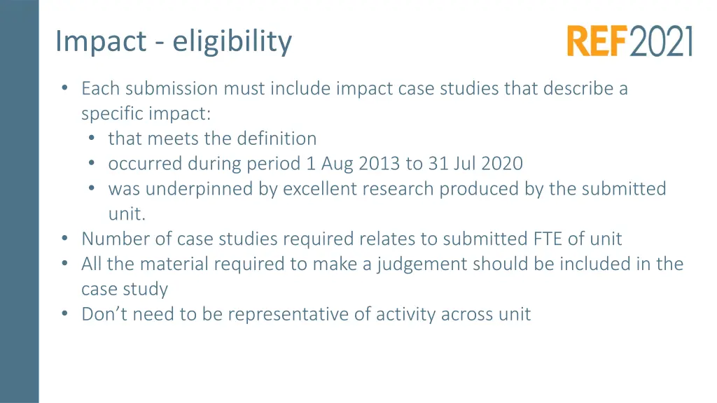 impact eligibility