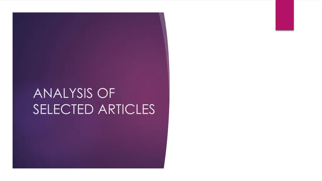 analysis of selected articles