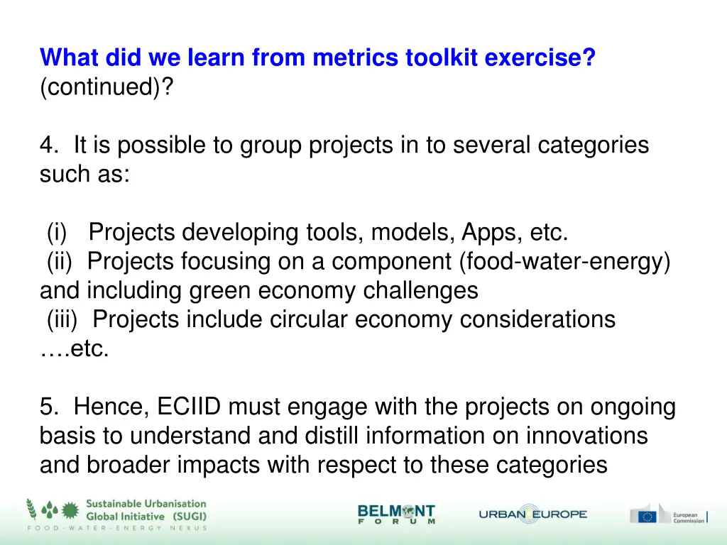 what did we learn from metrics toolkit exercise 1