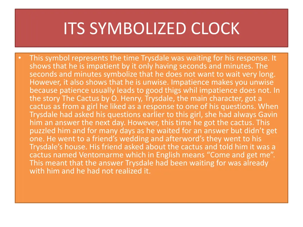 its symbolized clock