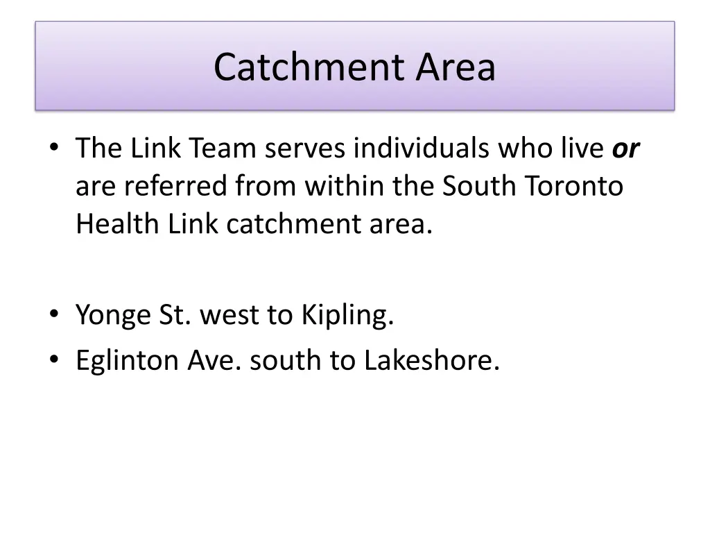catchment area