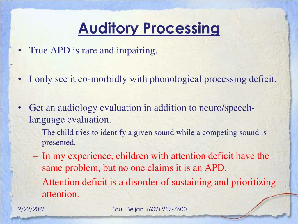 auditory processing 1