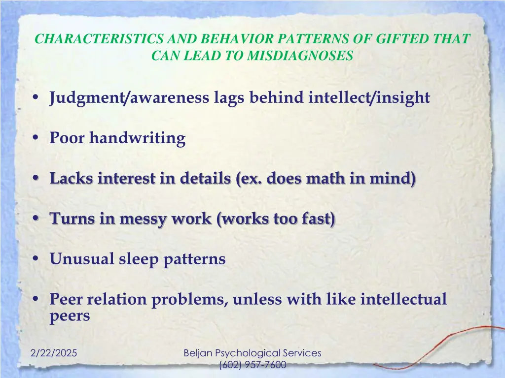 characteristics and behavior patterns of gifted 1