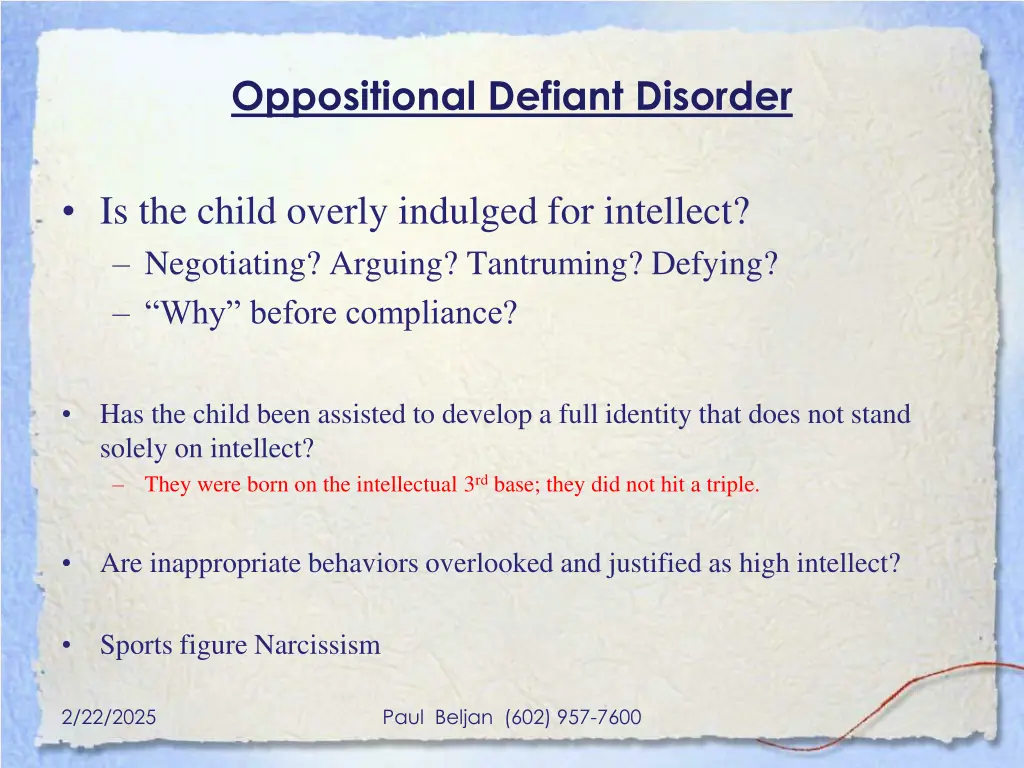 oppositional defiant disorder 1