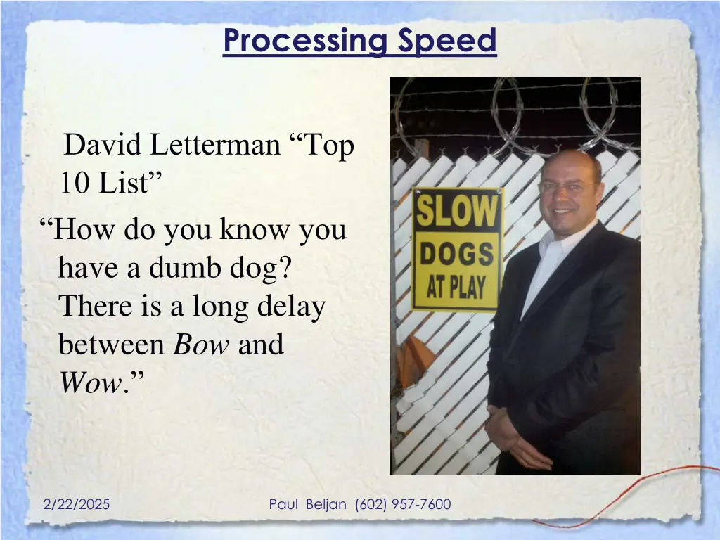 processing speed