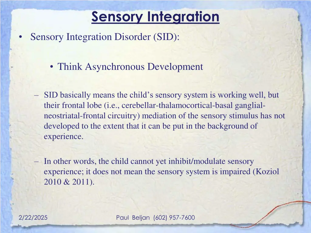 sensory integration