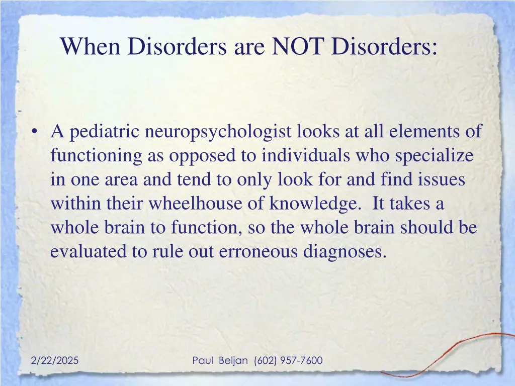when disorders are not disorders