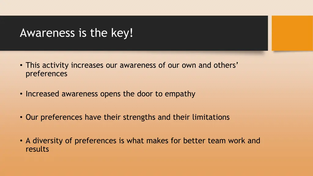 awareness is the key