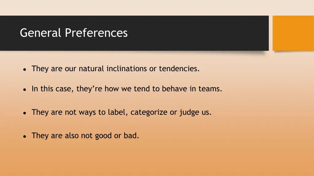 general preferences