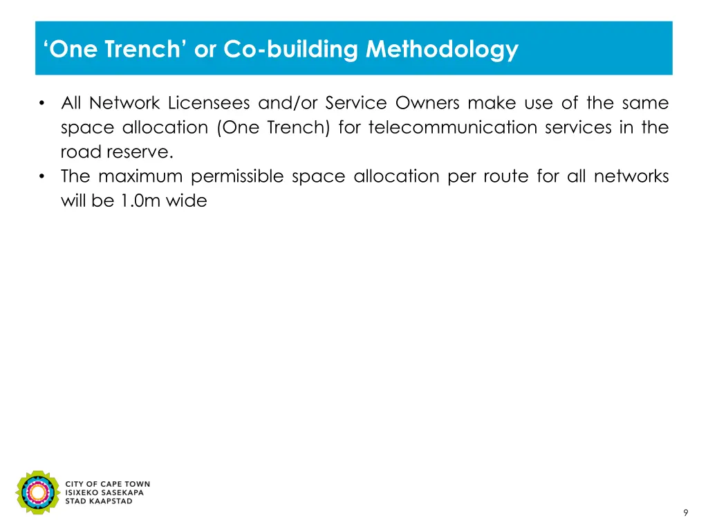 one trench or co building methodology