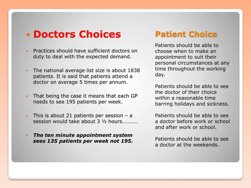 doctors choices