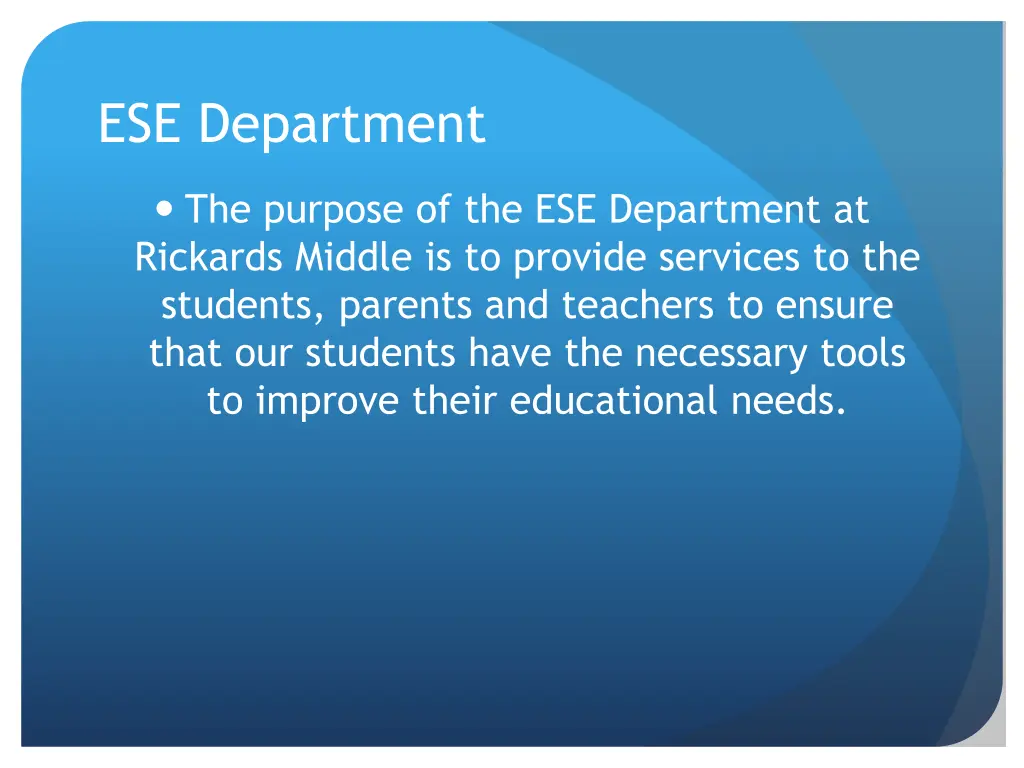 ese department