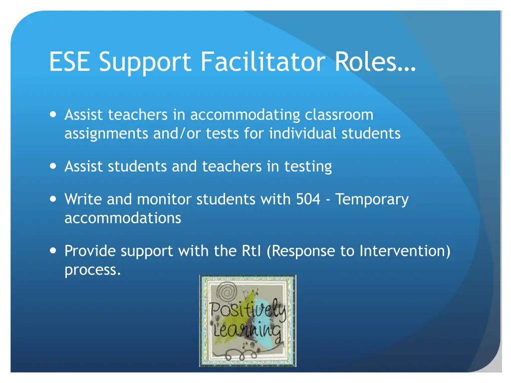 ese support facilitator roles 2